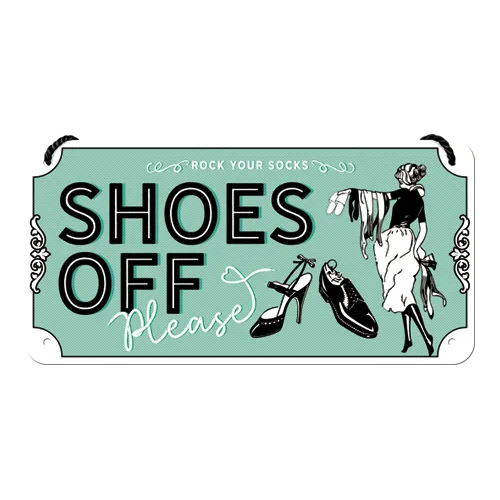 nostalgic-art-shoes-off-targhetta-da-appendere-in-metallo-10x20-cm image 1