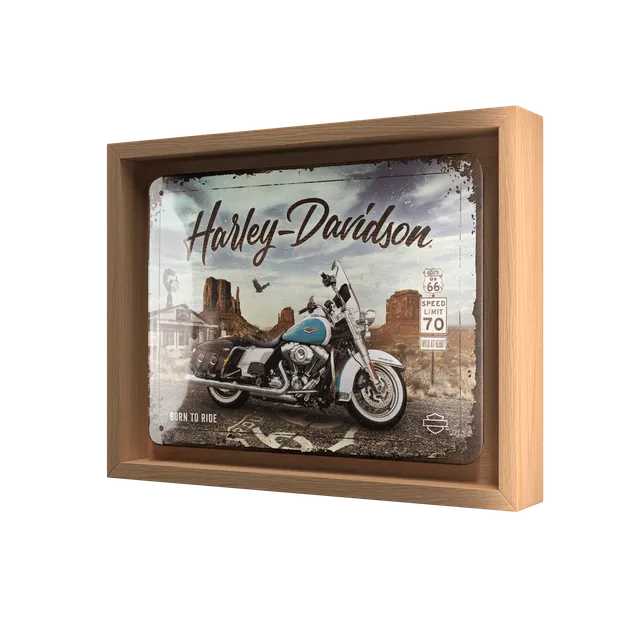 nostalgic-art-harley-davidson-route-66-road-king-classic-cornice-n-frame-s-18-5x image 1