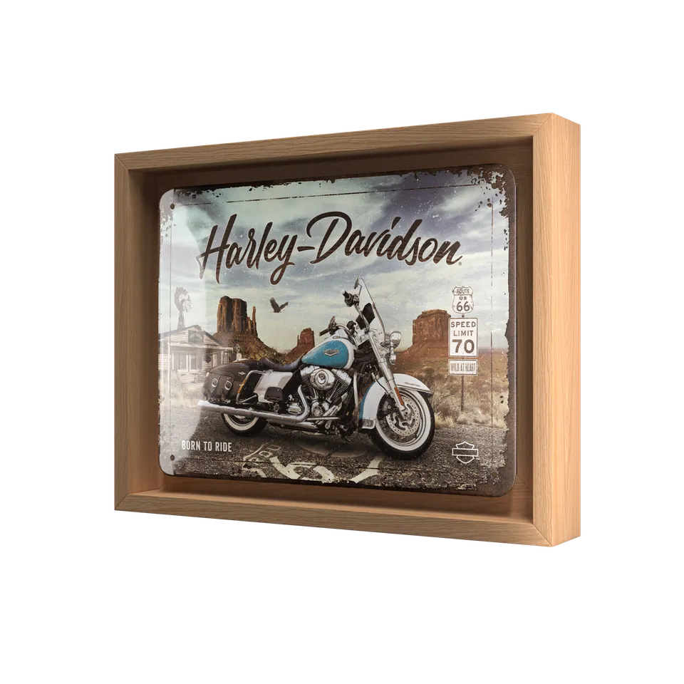 nostalgic-art-harley-davidson-route-66-road-king-classic-cornice-n-frame-s-18-5x image 1