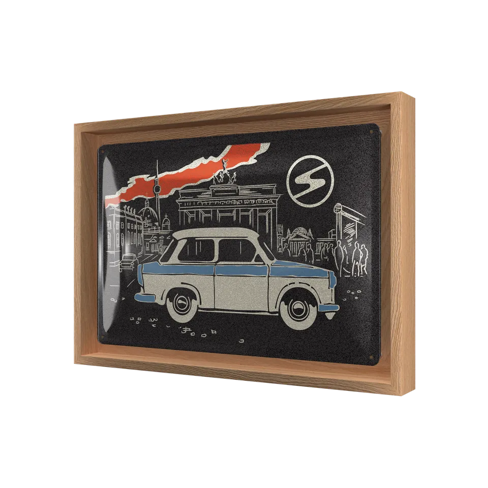 nostalgic-art-trabant-berlin-black-n-frame-m-edition-cornice-in-legno-con-insegn image 1