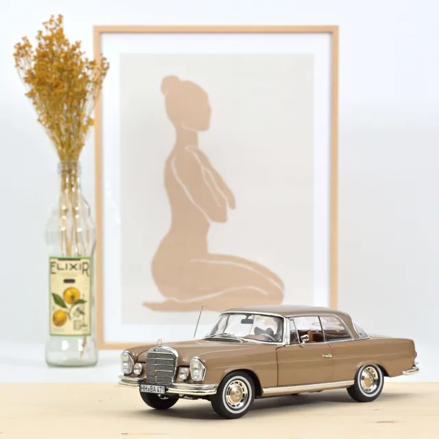 norev-mercedes-benz-250-se-coup-1969-oro-metallizzato-modellino-auto-1-18 image 1
