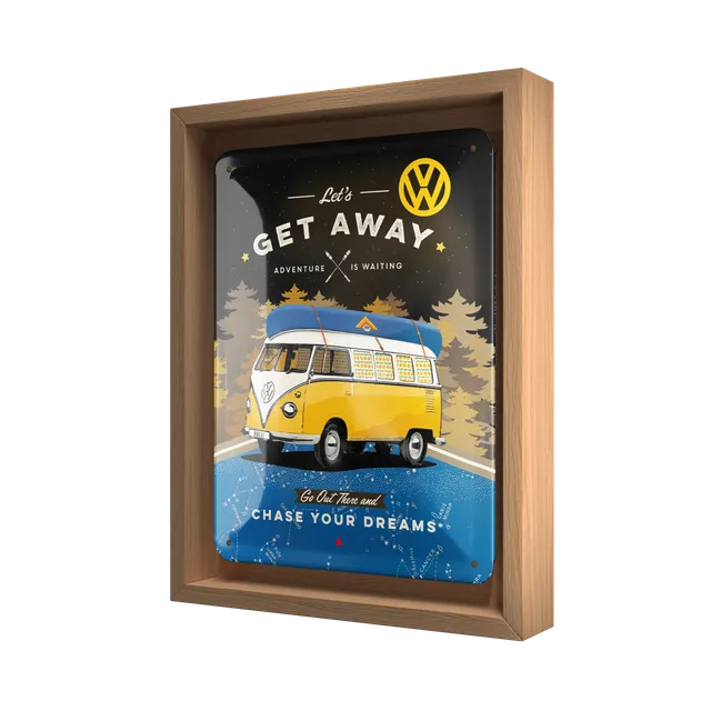 nostalgic-art-volkswagen-vw-bulli-let-s-get-away-night-cornice-n-frame-s-edition image 1