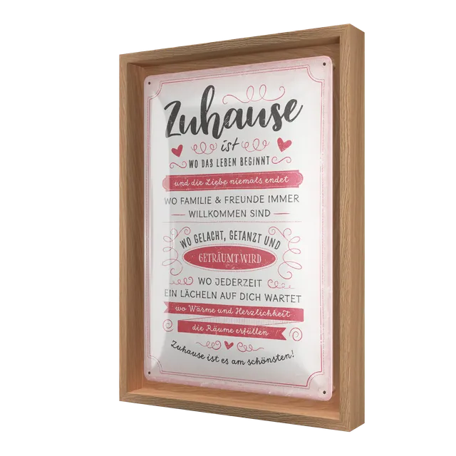 nostalgic-art-zuhause-ist-n-frame-m-edition-cornice-in-legno-con-targa-in-metall image 1