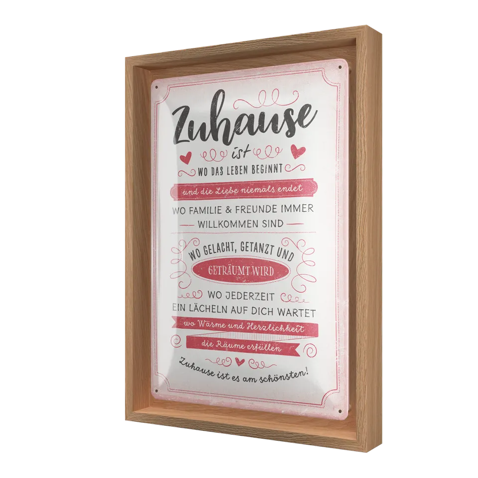 nostalgic-art-zuhause-ist-n-frame-m-edition-cornice-in-legno-con-targa-in-metall image 1