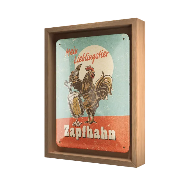 nostalgic-art-lieblingstier-zapfhahn-n-frame-s-edition-quadro-metallo-con-cornic image 1
