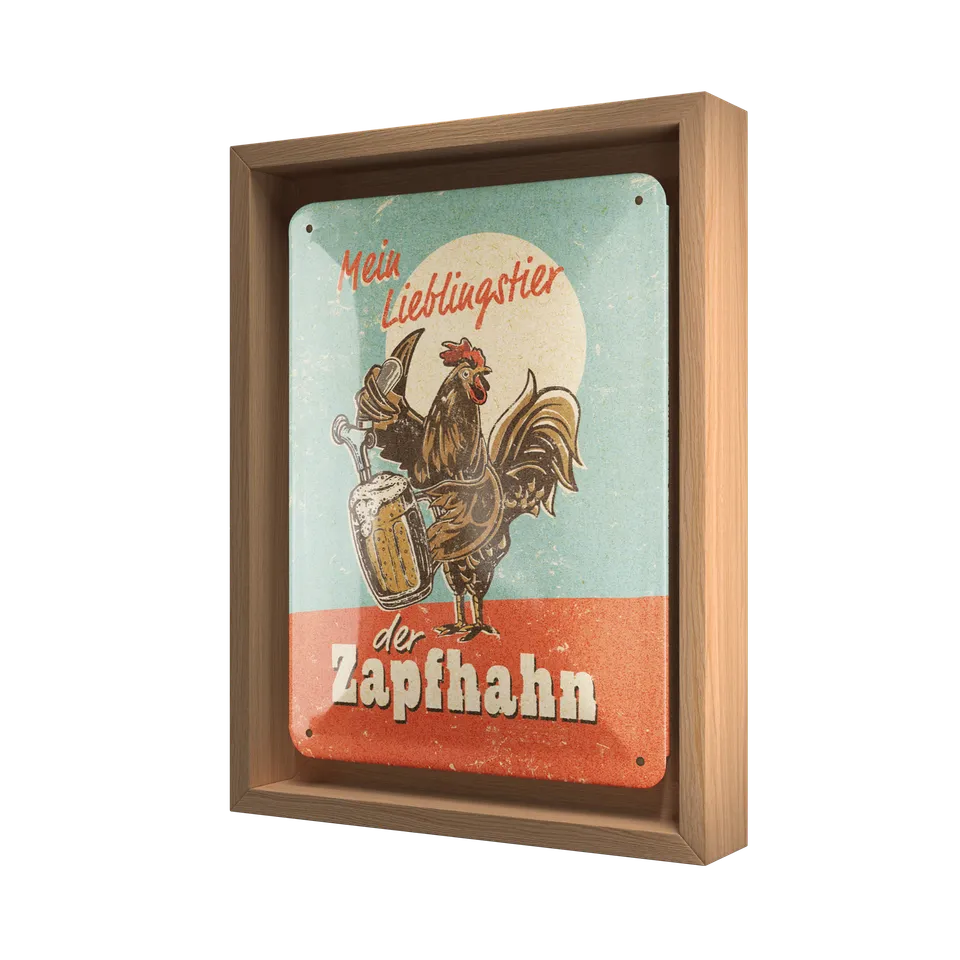 nostalgic-art-lieblingstier-zapfhahn-n-frame-s-edition-quadro-metallo-con-cornic image 1
