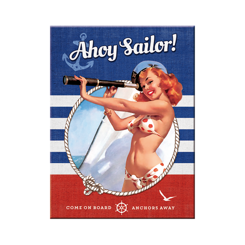 nostalgic-art-pin-up-ahoy-sailor-magnete-da-frigo-6x8-cm image 1