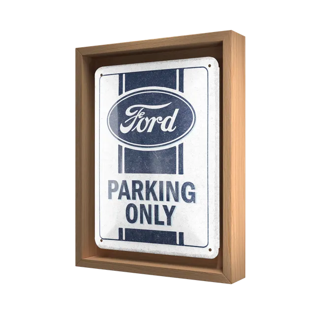 nostalgic-art-ford-parking-only-cornice-n-frame-s-edition-in-legno-di-quercia image 1
