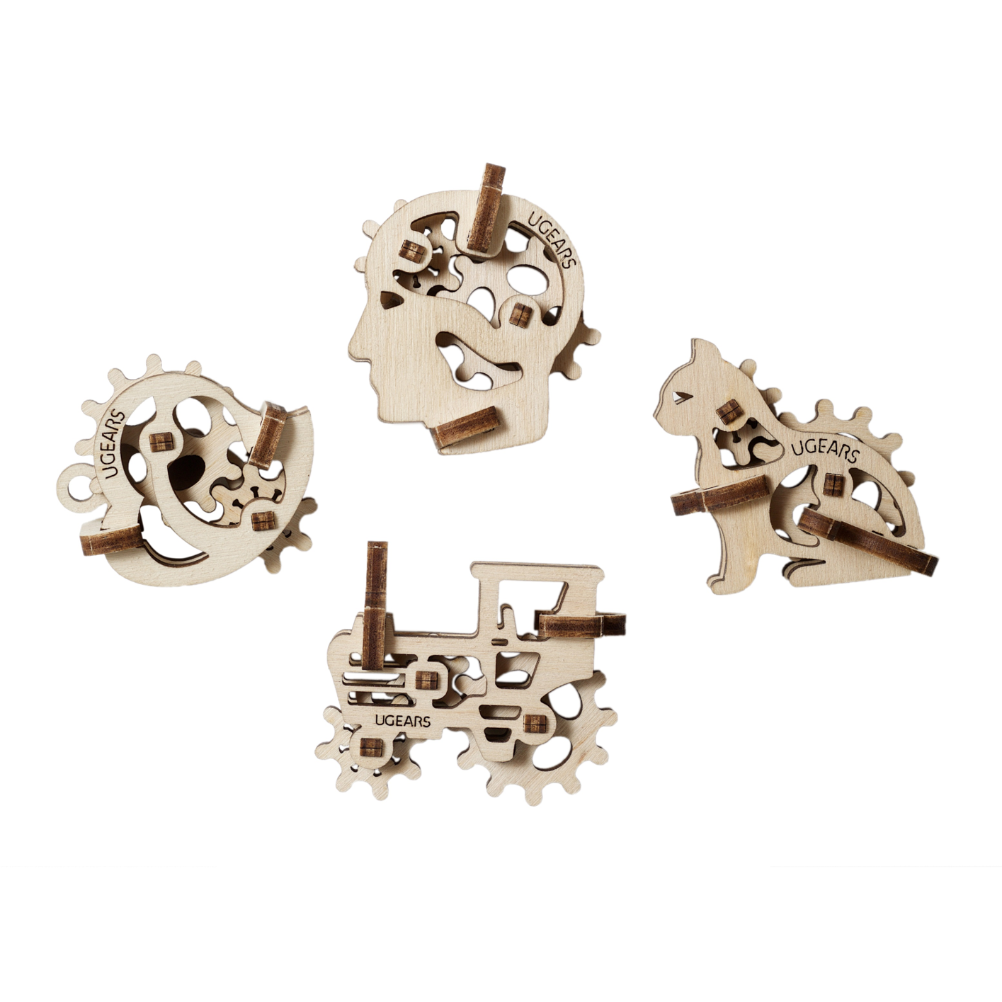 ugears-u-fidgets-tribiks-set-4-mini-modelli-3d-in-legno image 1