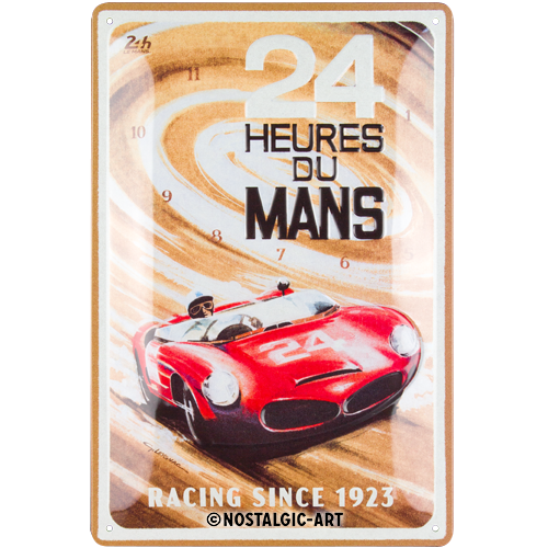 nostalgic-art-24h-le-mans-red-car-1963-targa-in-metallo-20x30-cm image 2