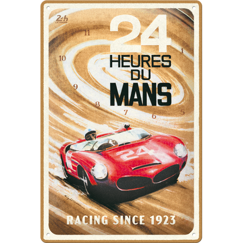 nostalgic-art-24h-le-mans-red-car-1963-targa-in-metallo-20x30-cm image 1