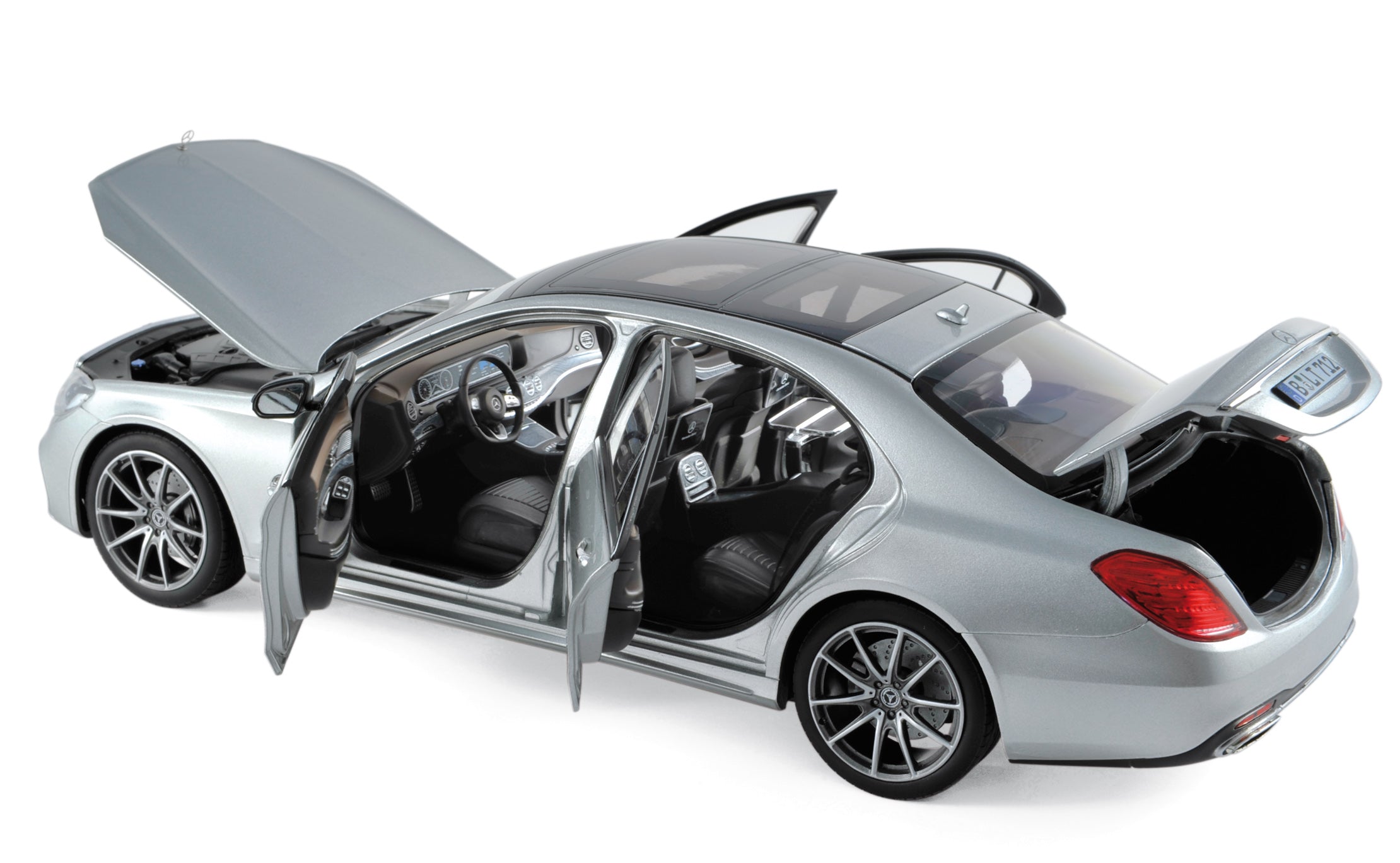 norev-mercedes-benz-classe-s-amg-line-2018-modellino-1-18-argento-iridium image 2