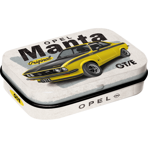 nostalgic-art-opel-manta-gt-e-scatola-tascabile-in-metallo-con-mentine image 1