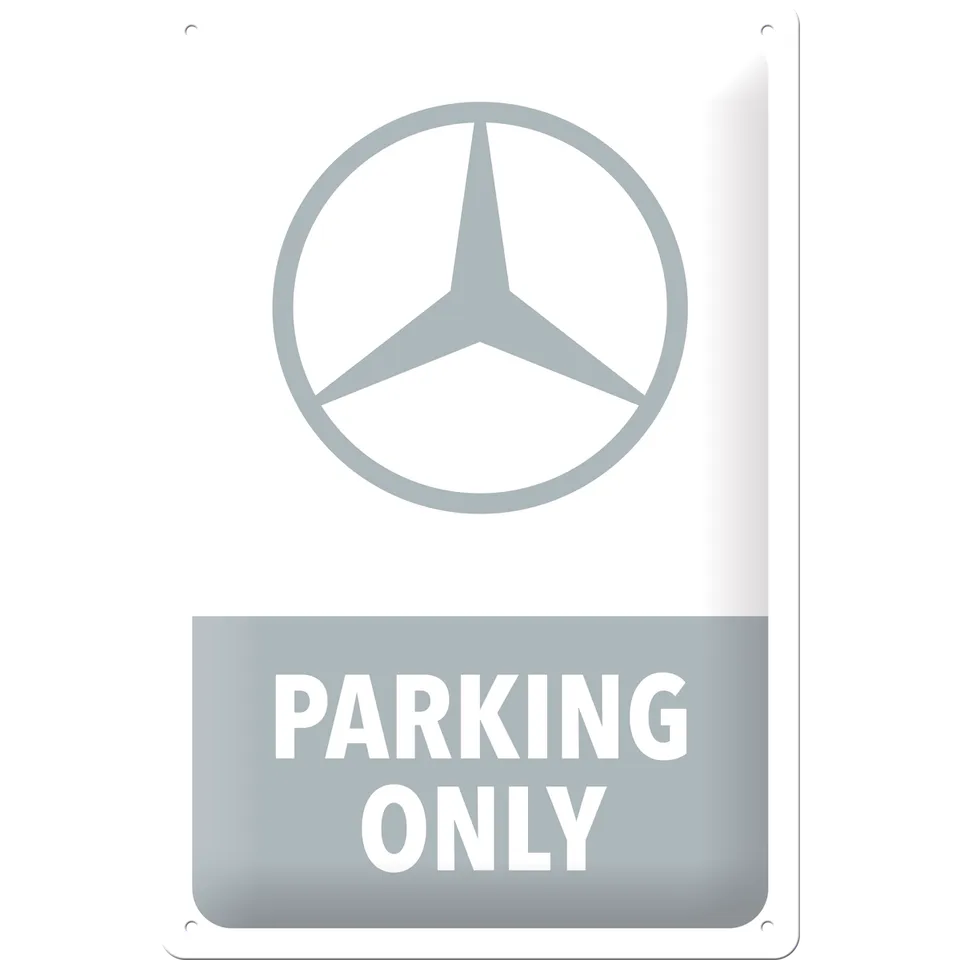 nostalgic-art-mercedes-benz-parking-only-grey-targa-in-metallo-20x30-cm image 1