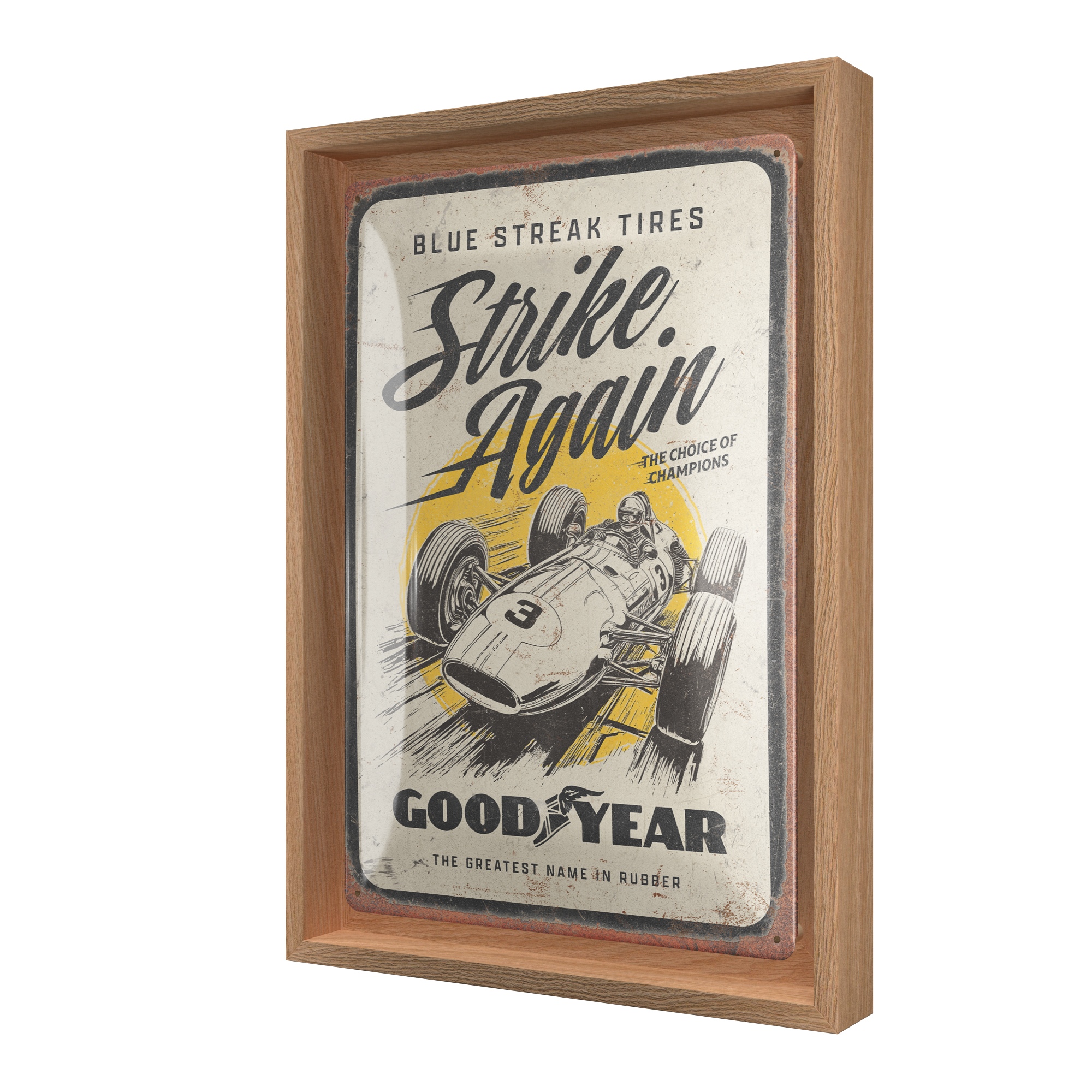nostalgic-art-goodyear-blue-strikes-again-targa-con-cornice-n-frame-m-24x33-5-cm image 1