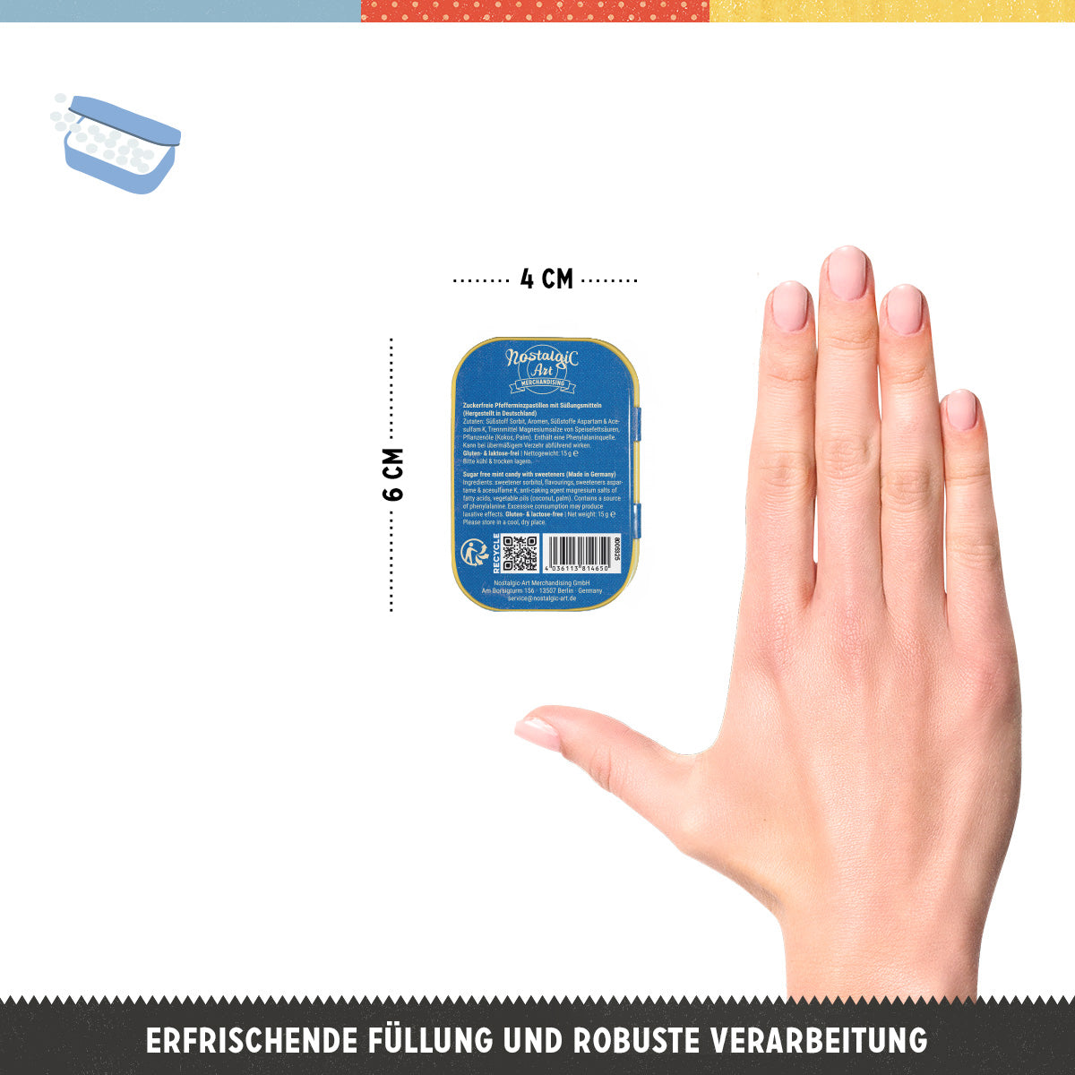 nostalgic-art-vitamin-me-say-it-50s-scatola-di-latta-con-mentine-6x4-cm image 3