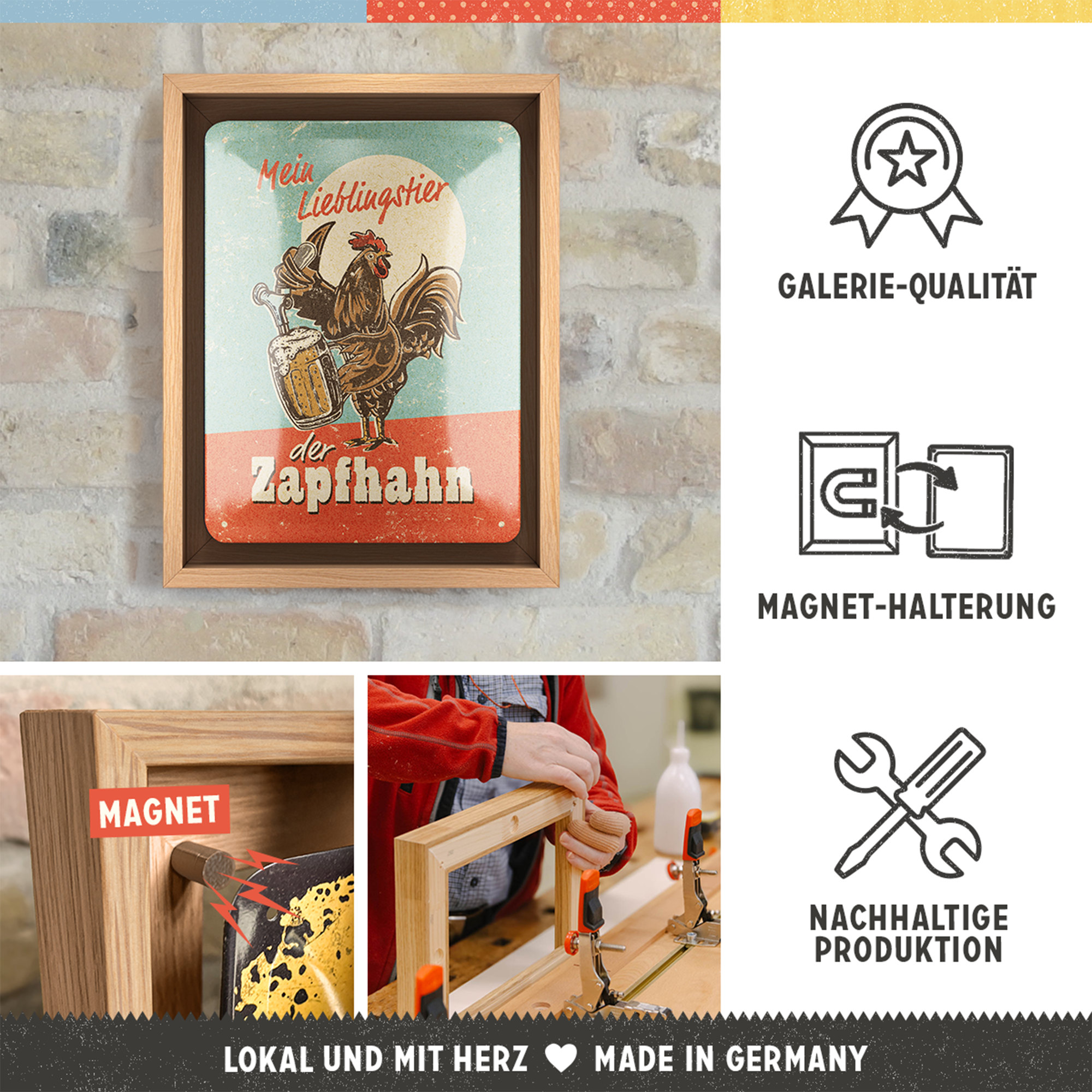 nostalgic-art-lieblingstier-zapfhahn-n-frame-s-edition-quadro-metallo-con-cornic image 3