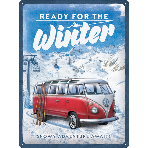 nostalgic-art-vw-bulli-ready-for-the-winter-cartello-metallico-30x40-cm-licenza- image 2
