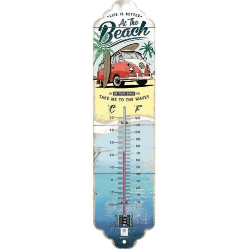 nostalgic-art-vw-bulli-beach-termometro-in-metallo-28-cm image 1
