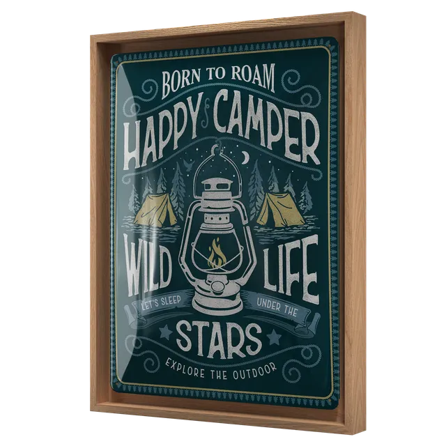 nostalgic-art-happy-camper-n-frame-l-edition-cornice-legno-33-5x44-cm image 1