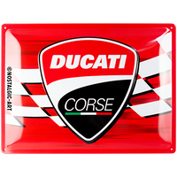 nostalgic-art-ducati-corse-logo-racing-flag-targa-in-metallo-30-x-40-cm image 2