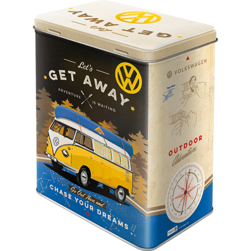 nostalgic-art-vw-bulli-let-s-get-away-scatola-in-metallo-l-3-litri-10x14x20-cm image 2