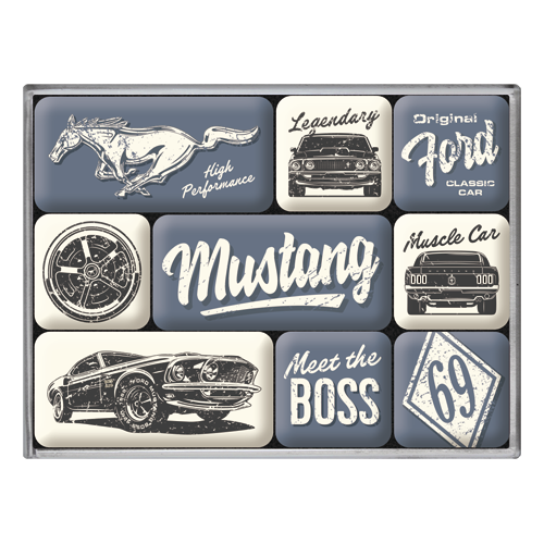 nostalgic-art-ford-mustang-the-boss-set-magneti-7x9-cm image 1