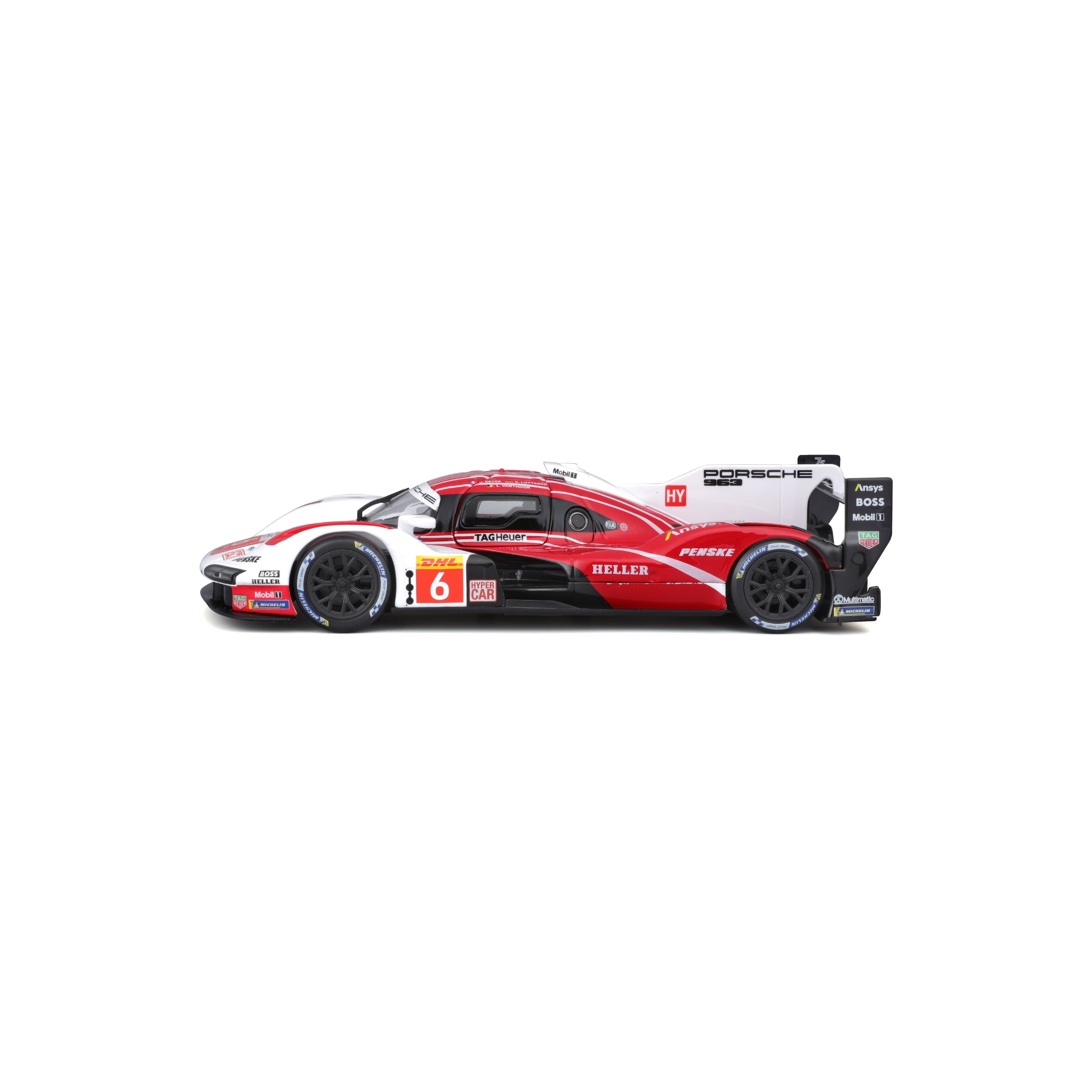 bburago-porsche-penske-963-6-1-24-modellino-endurance-rosso-e-bianco image 3