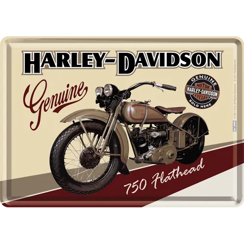 nostalgic-art-harley-davidson-flathead-cartolina-in-metallo-10x14-cm image 1