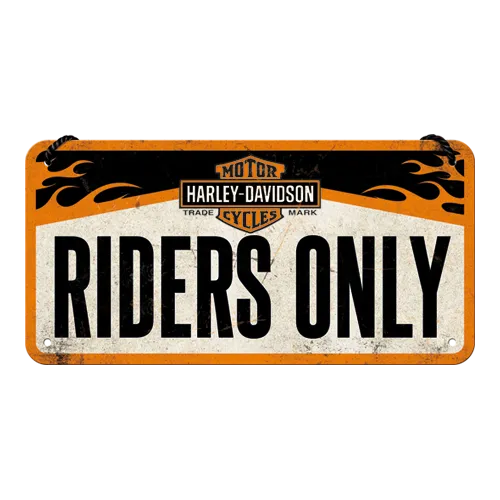 nostalgic-art-harley-davidson-riders-only-insegna-metallo-da-appendere-10x20-cm image 1