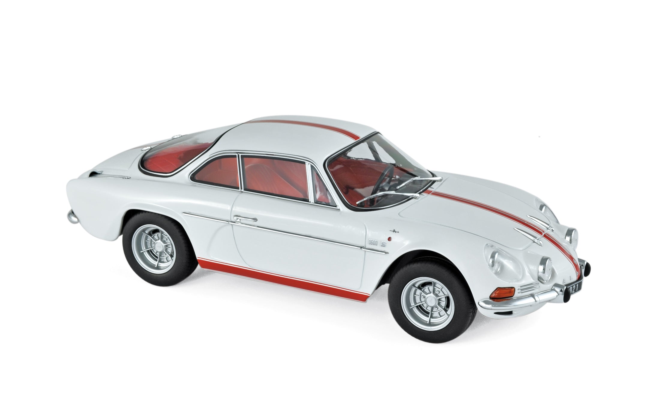 norev-alpine-a110-1600s-1971-modellino-auto-1-18-bianco-con-strisce-rosse image 1