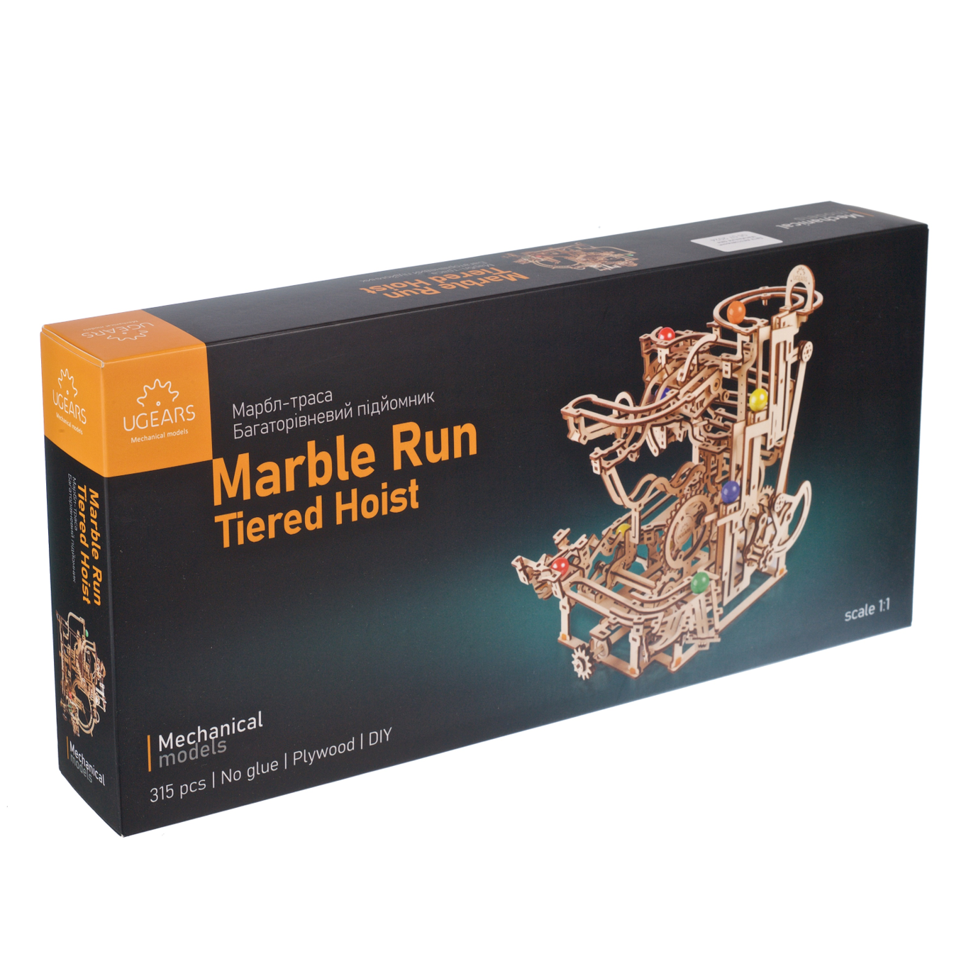 ugears-marble-run-tiered-hoist-pista-per-biglie-meccanica-in-legno image 5