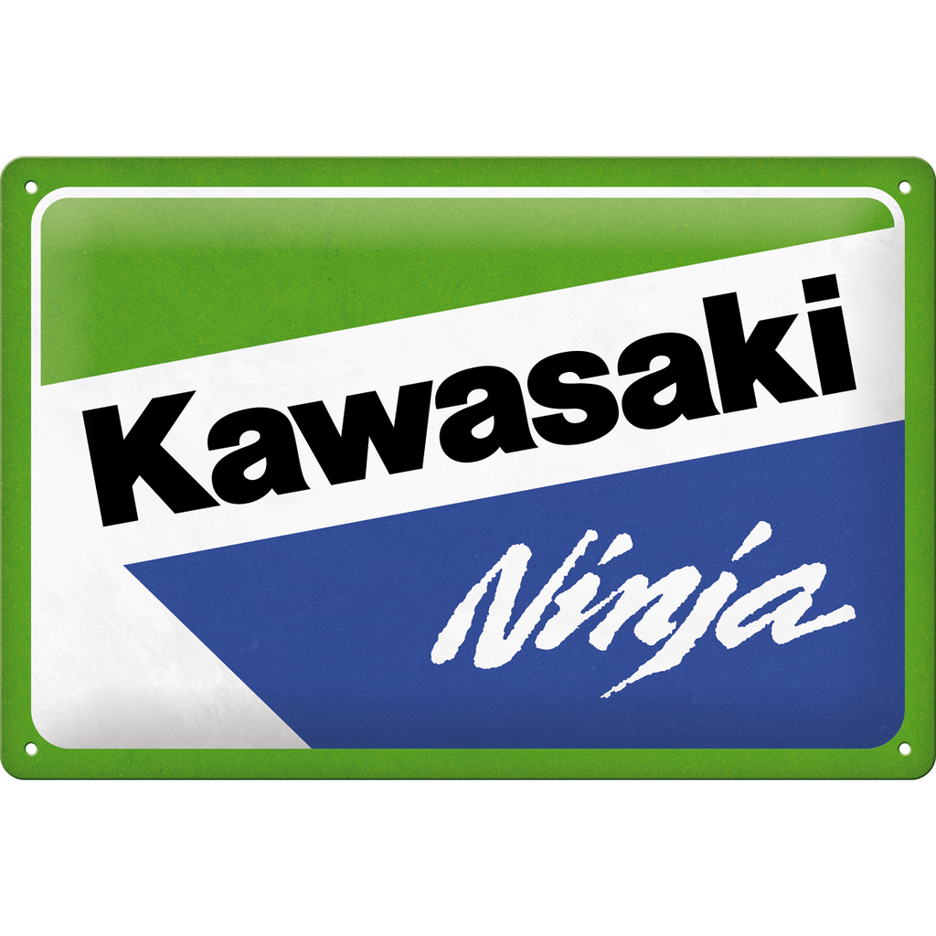 nostalgic-art-kawasaki-ninja-targa-in-metallo-20x30-cm image 1