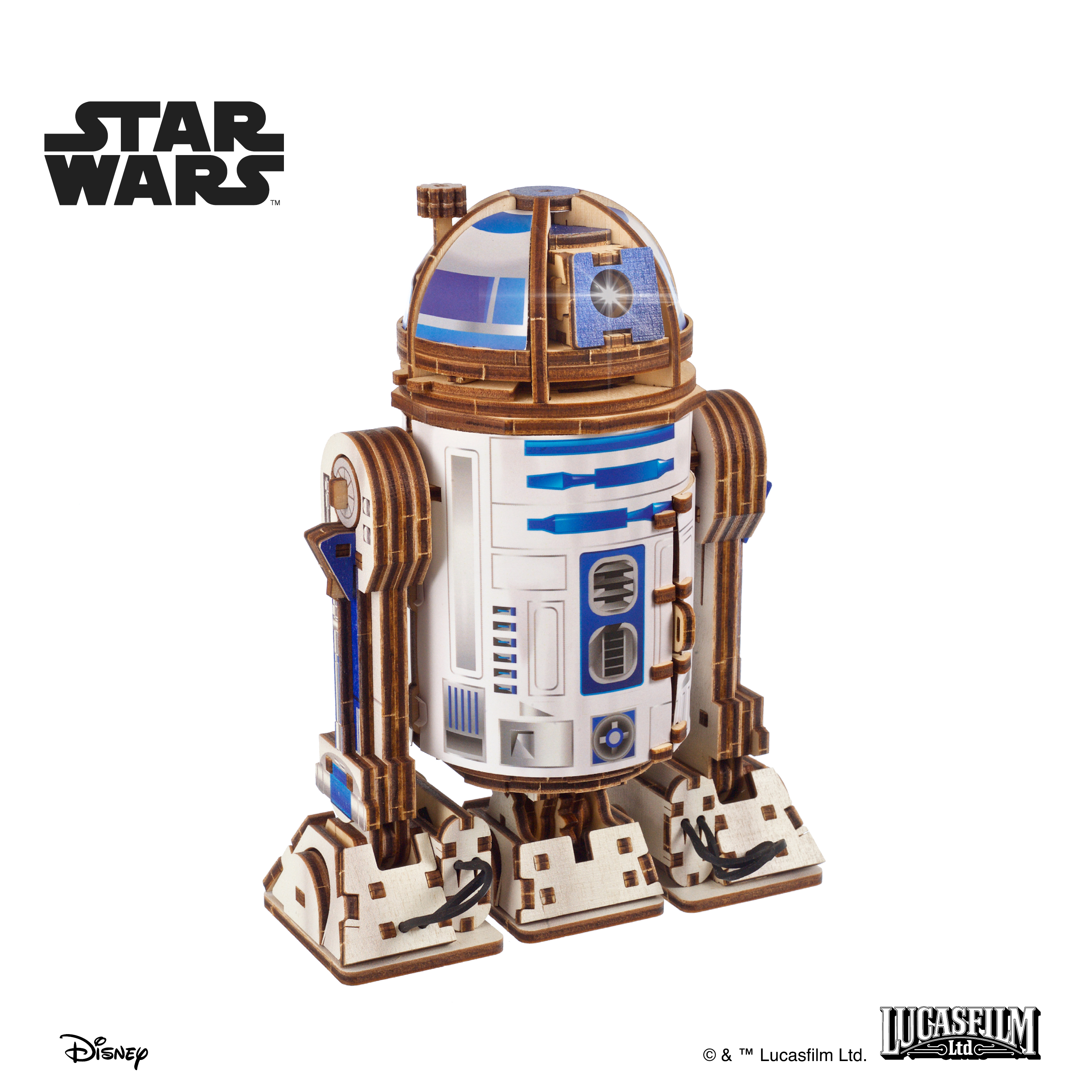 ugears-r2-d2-star-wars-modellino-3d-in-legno-colorato-con-led image 7