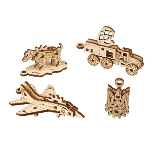 ugears-u-fidgets-bravery-set-4-personaggi-in-legno image 1