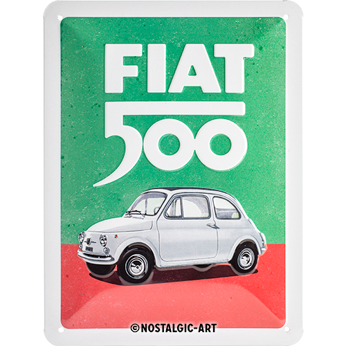 nostalgic-art-fiat-500-italian-colours-targa-in-metallo-15x20-cm-2 image 1