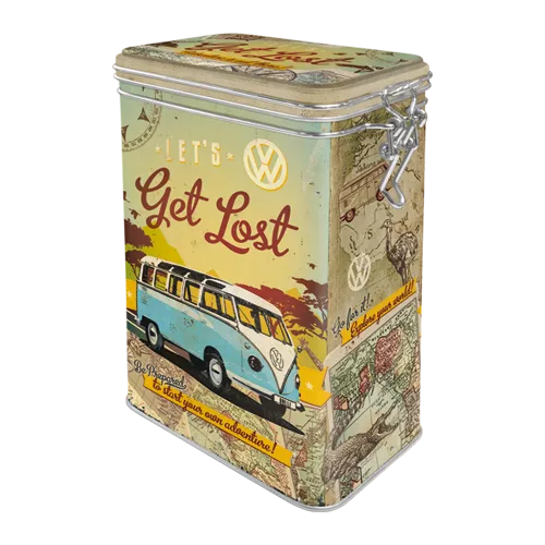 nostalgic-art-vw-bulli-let-s-get-lost-scatola-metallo-con-chiusura-7-5x11x17-5-c image 1