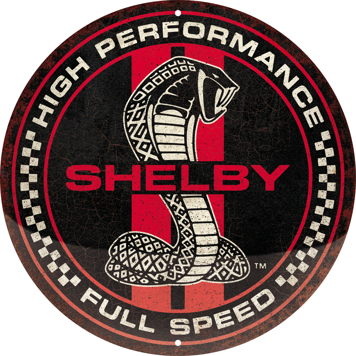 nostalgic-art-shelby-full-speed-cobra-snake-cartello-rotondo-in-metallo-35-cm image 1