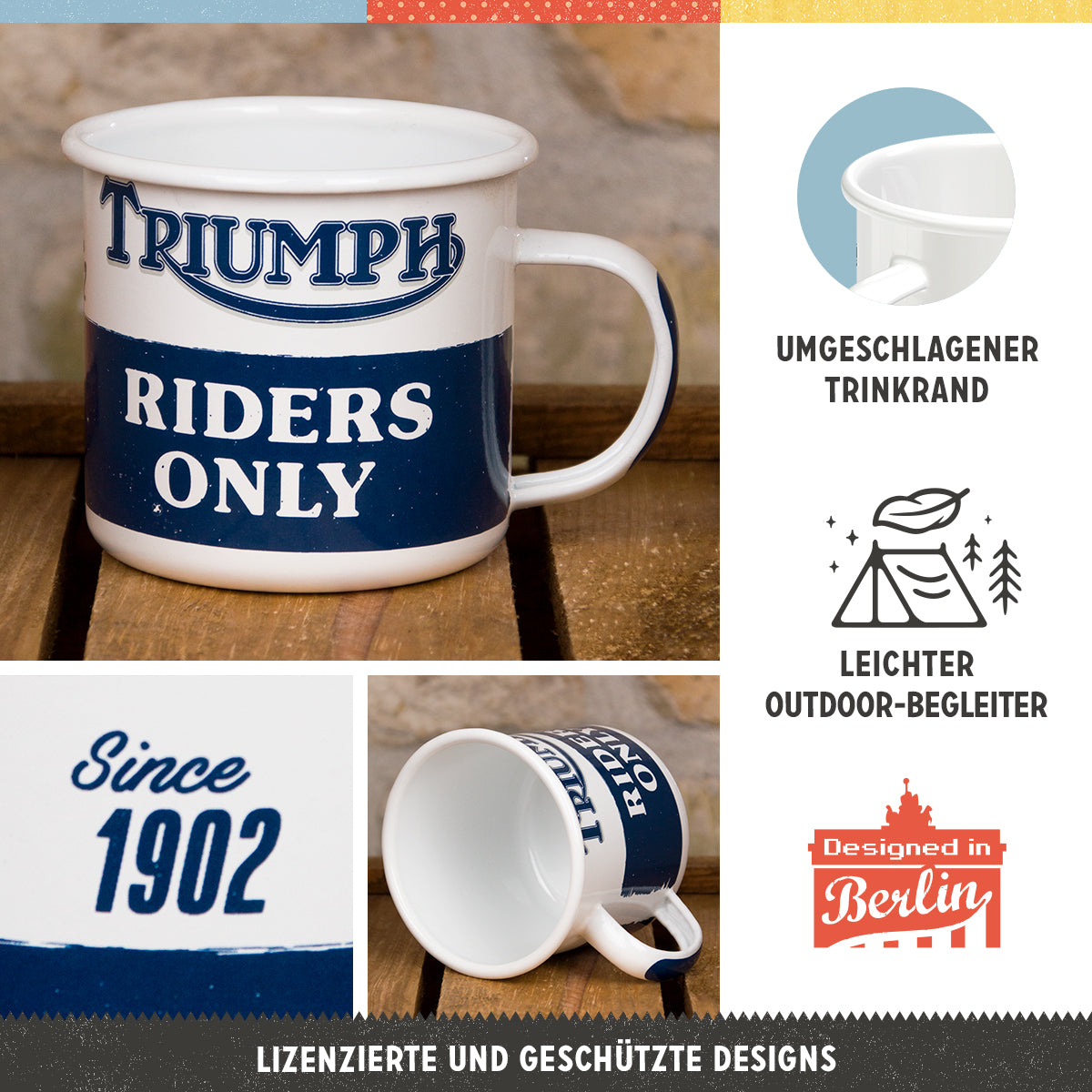 nostalgic-art-triumph-riders-only-tazza-smaltata-360-ml image 3
