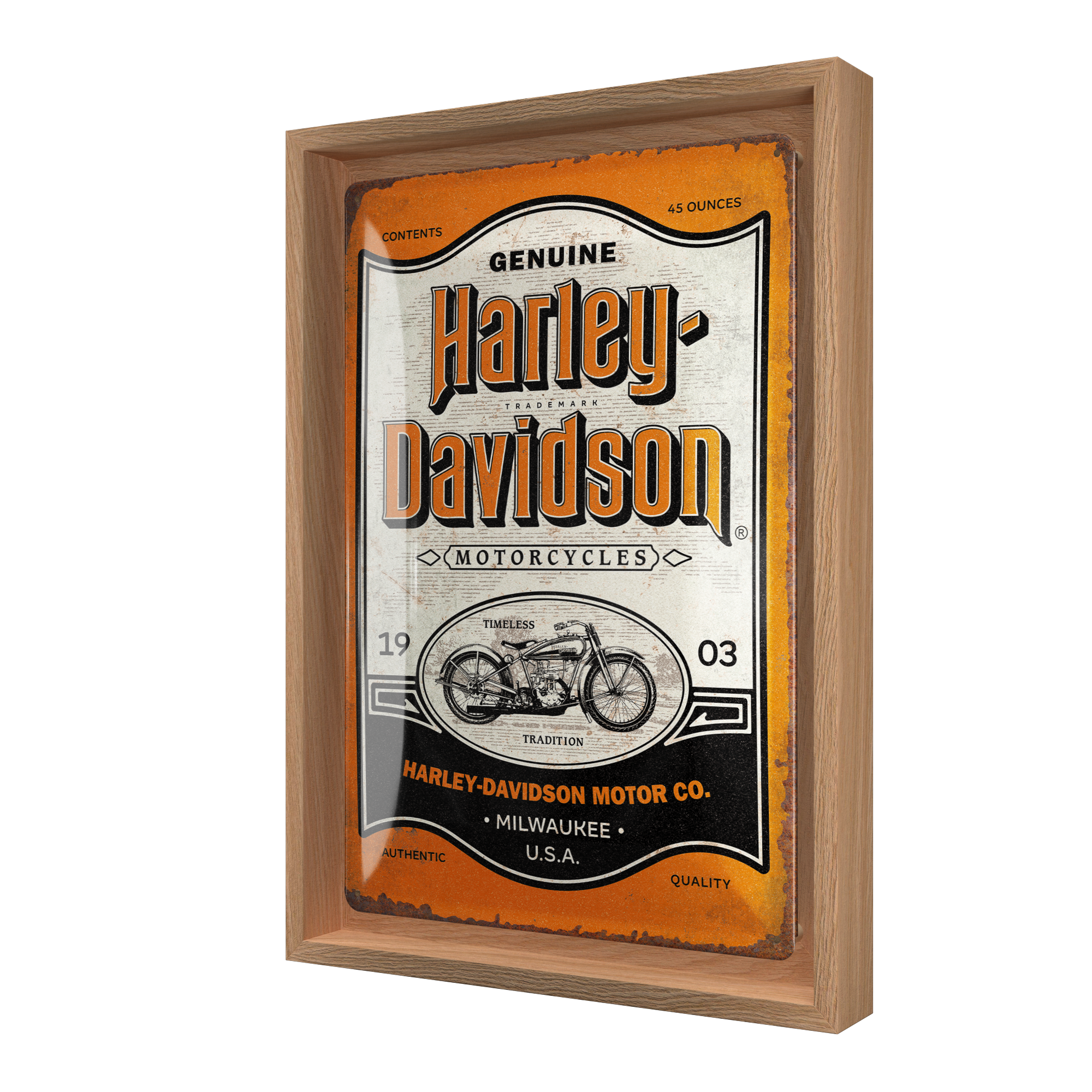 nostalgic-art-harley-davidson-genuine-motorcycles-cornice-n-frame-m-24x33-5-cm image 1