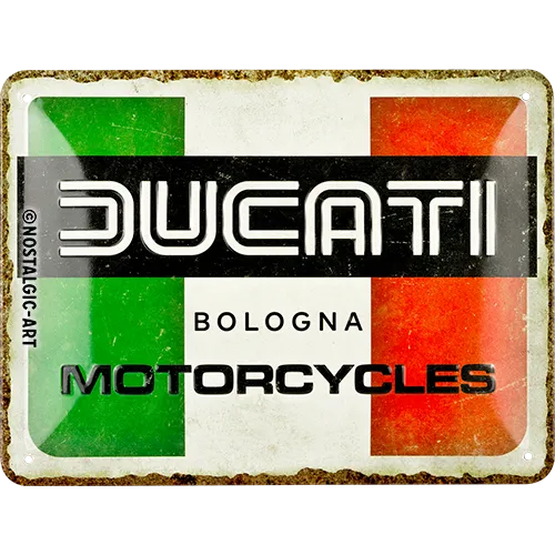 nostalgic-art-ducati-italy-giugiaro-logo-targa-in-metallo-15x20-cm-2 image 1