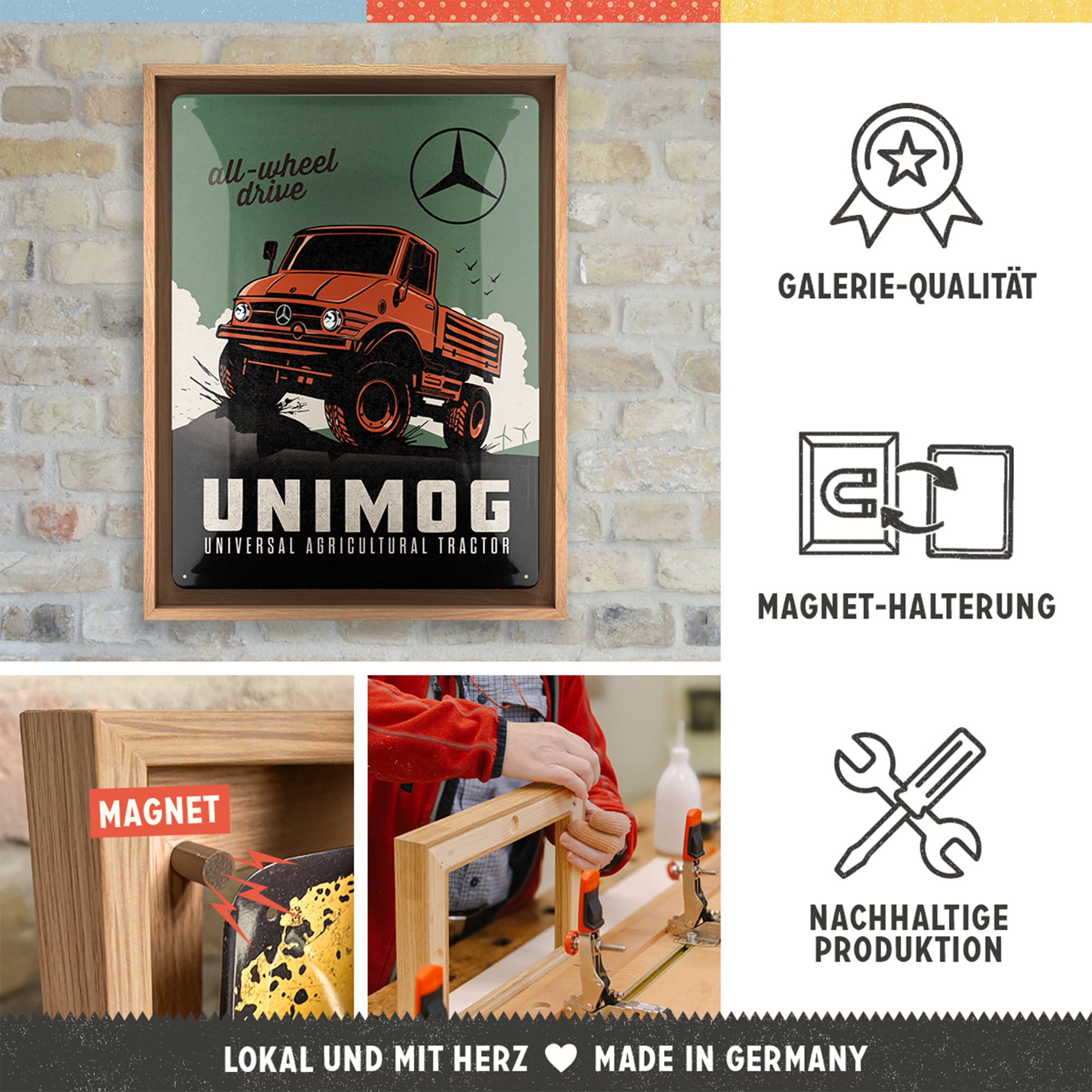 nostalgic-art-daimler-truck-unimog-cornice-n-frame-l-edition-33-5x44-cm image 3