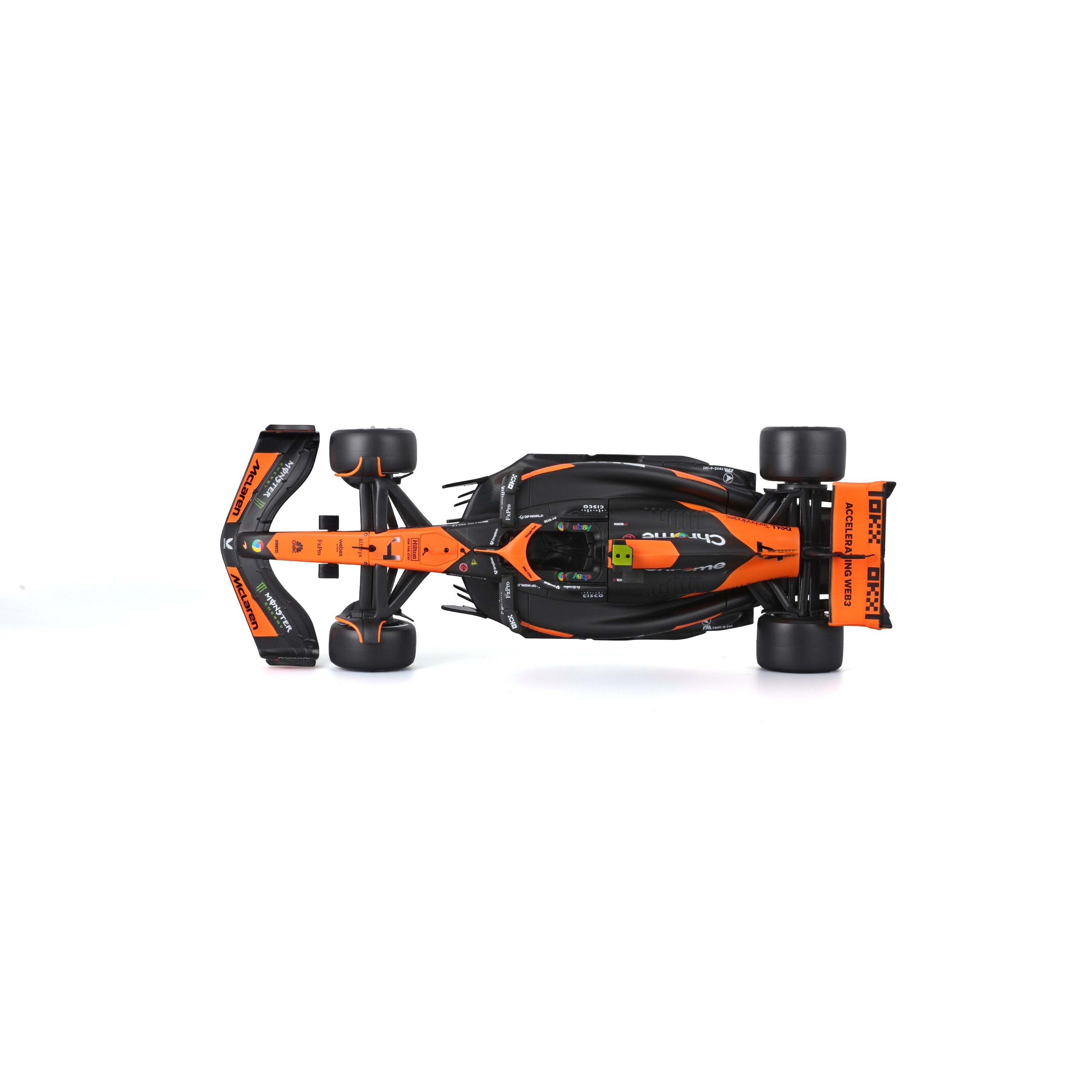 bburago-mclaren-mcl38-lando-norris-4-f1-2024-1-24-con-pilota-papaya-e-antracite image 7