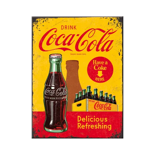 nostalgic-art-coca-cola-in-bottles-yellow-magnete-da-frigo-6x8-cm image 1