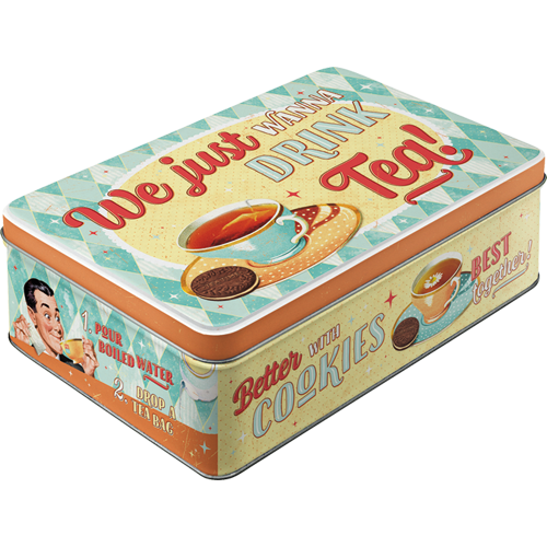 nostalgic-art-tea-cookies-together-scatola-metallo-piatta-2-5-l-23x16x7-cm image 1