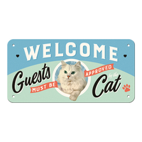 nostalgic-art-welcome-guests-cat-targa-in-metallo-da-appendere-10x20-cm image 3