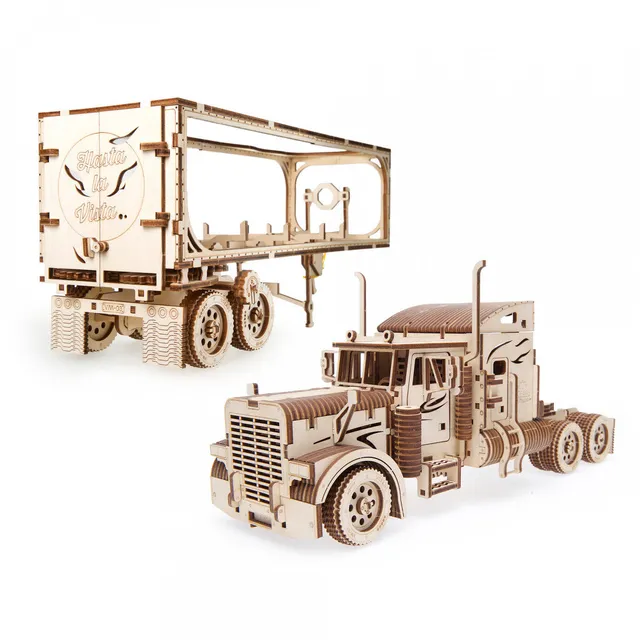 ugears-heavy-boy-2-in-1-set-camion-vm-03-con-rimorchio-meccanico-in-legno image 1