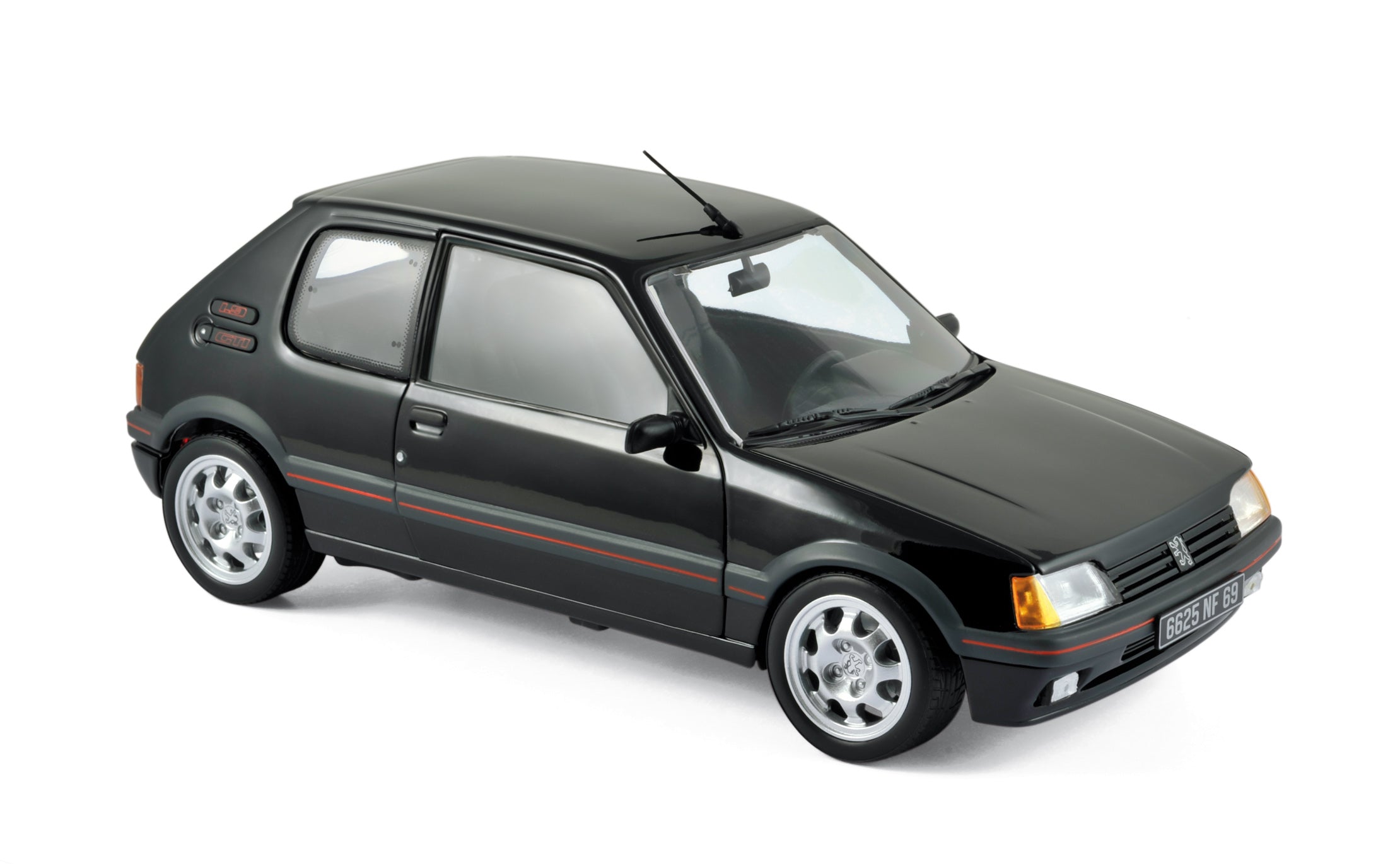 norev-peugeot-205-gti-1-9-1988-modellino-auto-1-18-nero-youngtimer image 1