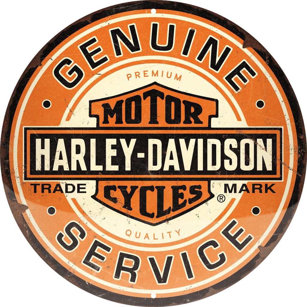 nostalgic-art-harley-davidson-genuine-service-insegna-rotonda-35-cm image 1