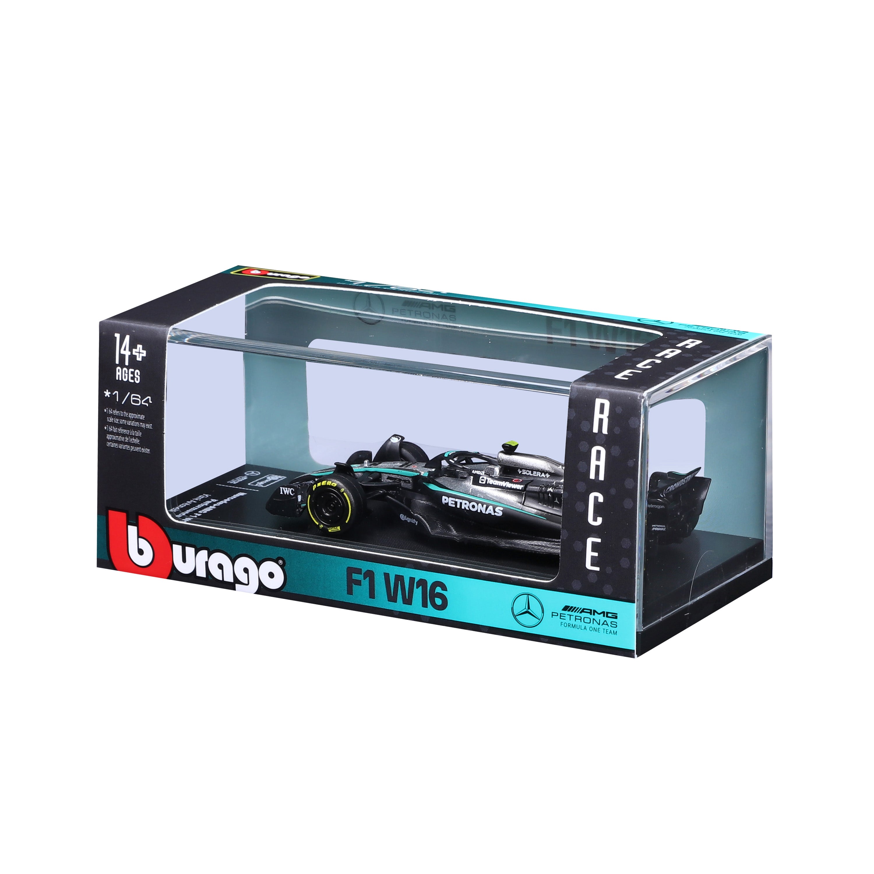 bburago-mercedes-amg-f1-w16-2025-12-antonelli-monoposto-f1-scala-1-64-con-teca image 8
